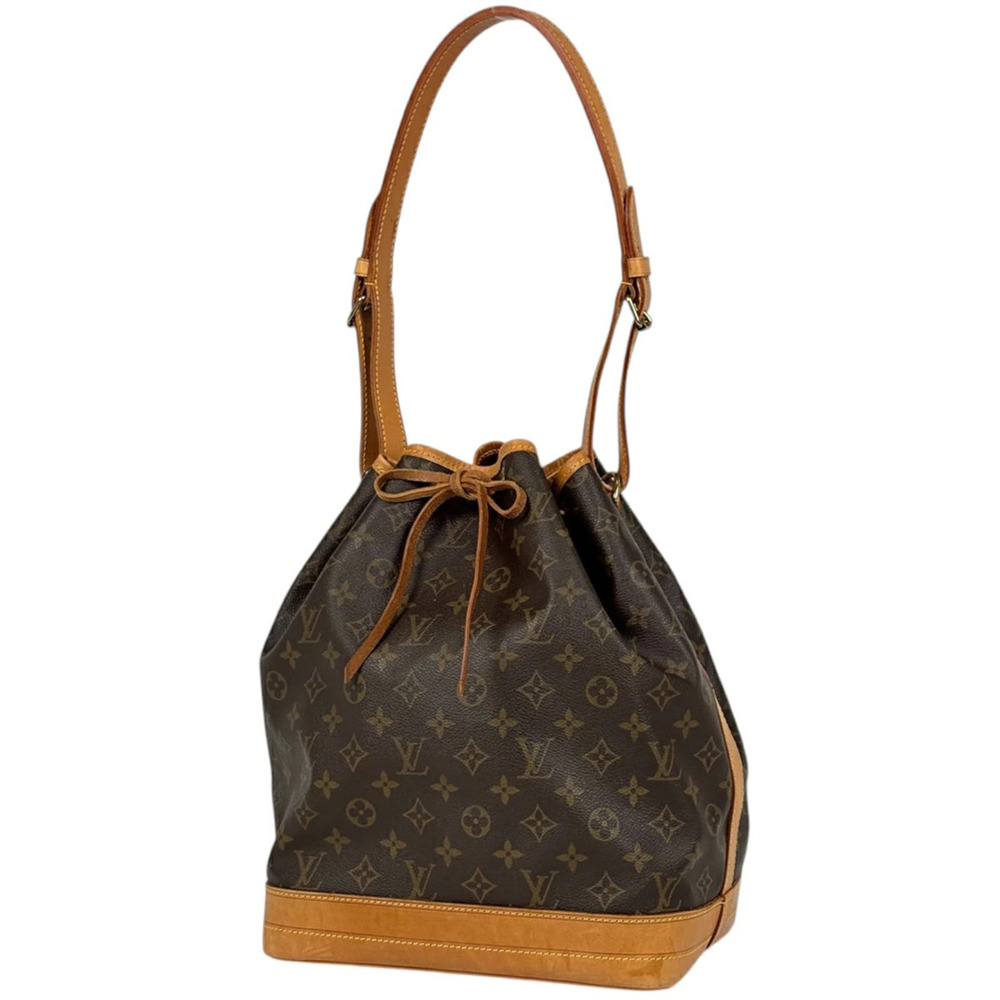 Louis Vuitton Noe Shoulder Bag Hobo Drawstring Monogram Brown
